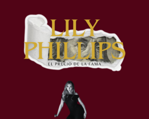 Collage de un billete de dolar y una imagen de Lily Phillips
